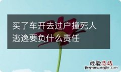 买了车开去过户撞死人逃逸要负什么责任