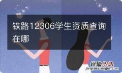 铁路12306学生资质查询在哪