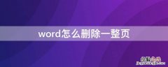 word怎么删除一整页 word怎么删除一整页的两种方法