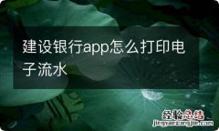 建设银行app怎么打印电子流水