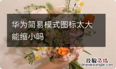 华为简易模式图标太大能缩小吗