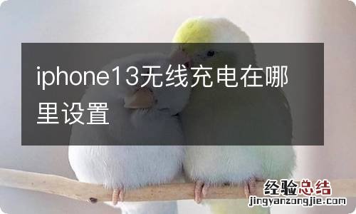 iphone13无线充电在哪里设置