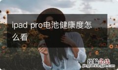 ipad pro电池健康度怎么看