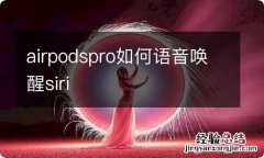 airpodspro如何语音唤醒siri