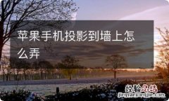 苹果手机投影到墙上怎么弄