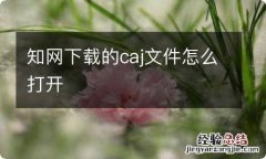 知网下载的caj文件怎么打开