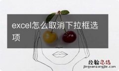 excel怎么取消下拉框选项