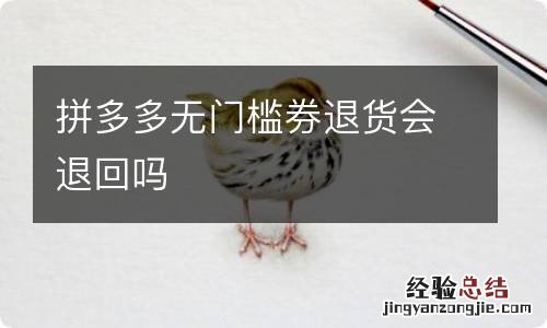 拼多多无门槛券退货会退回吗