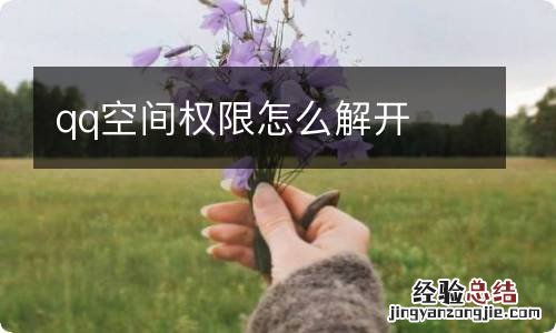 qq空间权限怎么解开