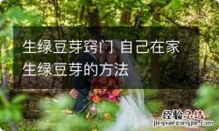 生绿豆芽窍门 自己在家生绿豆芽的方法