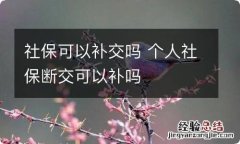 社保可以补交吗 个人社保断交可以补吗