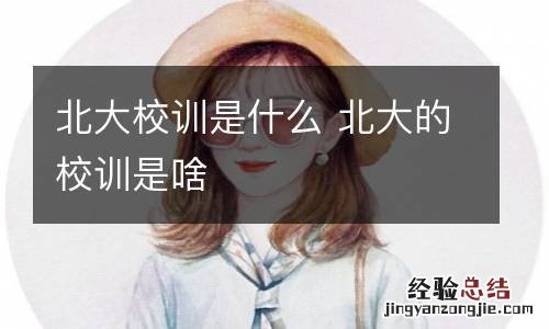 北大校训是什么 北大的校训是啥