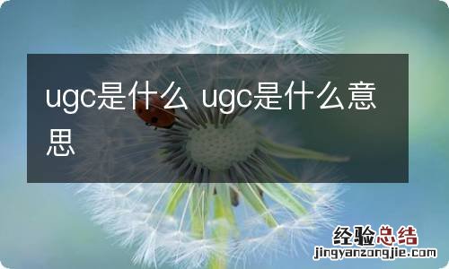 ugc是什么 ugc是什么意思