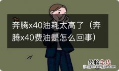 奔腾x40费油是怎么回事 奔腾x40油耗太高了