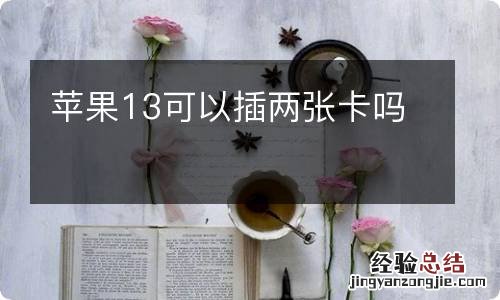 苹果13可以插两张卡吗