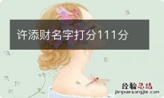 许添财名字打分111分