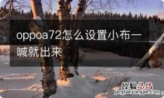 oppoa72怎么设置小布一喊就出来