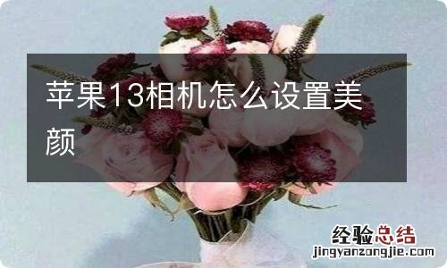 苹果13相机怎么设置美颜