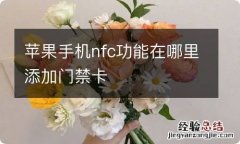 苹果手机nfc功能在哪里添加门禁卡