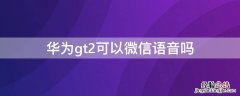 华为gt2可以微信语音吗 华为gt2不能听微信语音吗