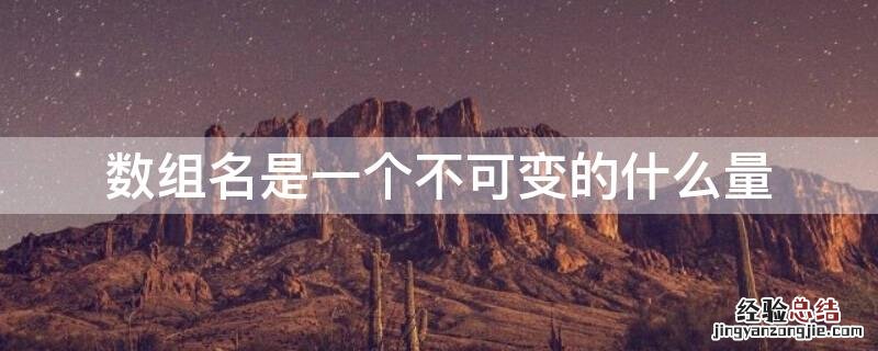 数组名是一个不可变的什么量 数组的元素可以是变量吗