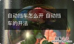 自动挡车怎么开 自动挡车的开法