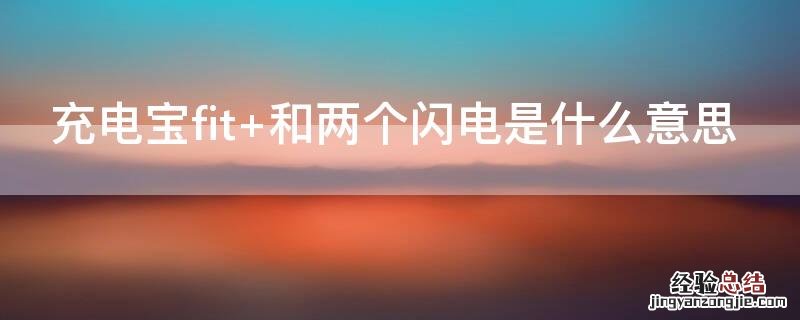 充电宝fit+和两个闪电是什么意思