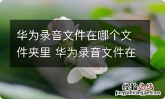 华为录音文件在哪个文件夹里 华为录音文件在哪个文件夹里保存