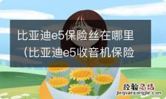 比亚迪e5收音机保险丝在哪 比亚迪e5保险丝在哪里