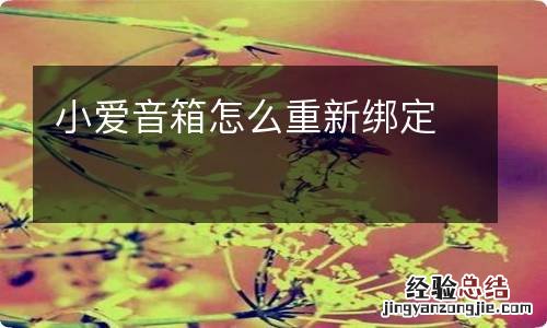 小爱音箱怎么重新绑定