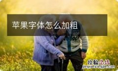 苹果字体怎么加粗