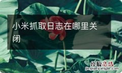 小米抓取日志在哪里关闭