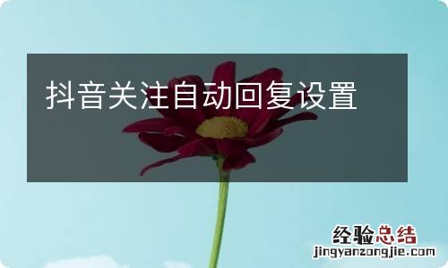 抖音关注自动回复设置