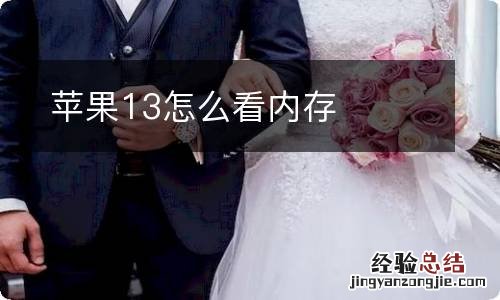 苹果13怎么看内存