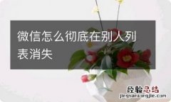 微信怎么彻底在别人列表消失