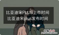 比亚迪宋PLUS上市时间 比亚迪宋plus发布时间