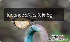 iqooneo5怎么关闭5g