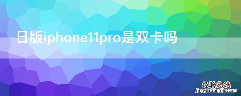 日版的苹果11pro是双卡吗 日版iPhone11pro是双卡吗