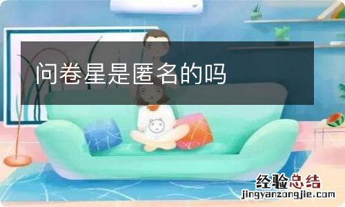 问卷星是匿名的吗