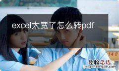 excel太宽了怎么转pdf