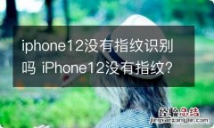 iphone12没有指纹识别吗 iPhone12没有指纹?