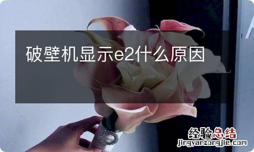 破壁机显示e2什么原因