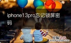 iphone13pro忘记锁屏密码