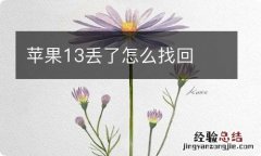 苹果13丢了怎么找回