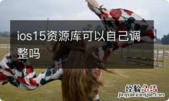 ios15资源库可以自己调整吗