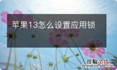 苹果13怎么设置应用锁