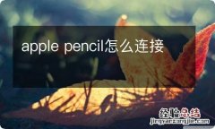 apple pencil怎么连接