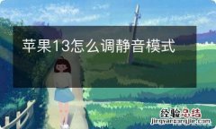 苹果13怎么调静音模式