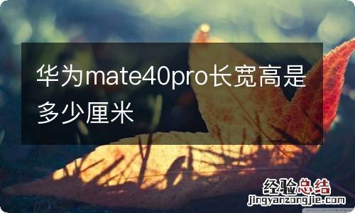 华为mate40pro长宽高是多少厘米