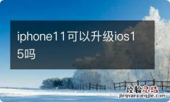 iphone11可以升级ios15吗